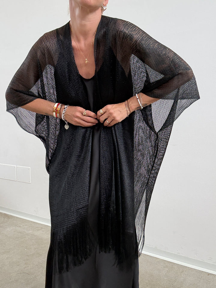 PONCHO LUREX NERO