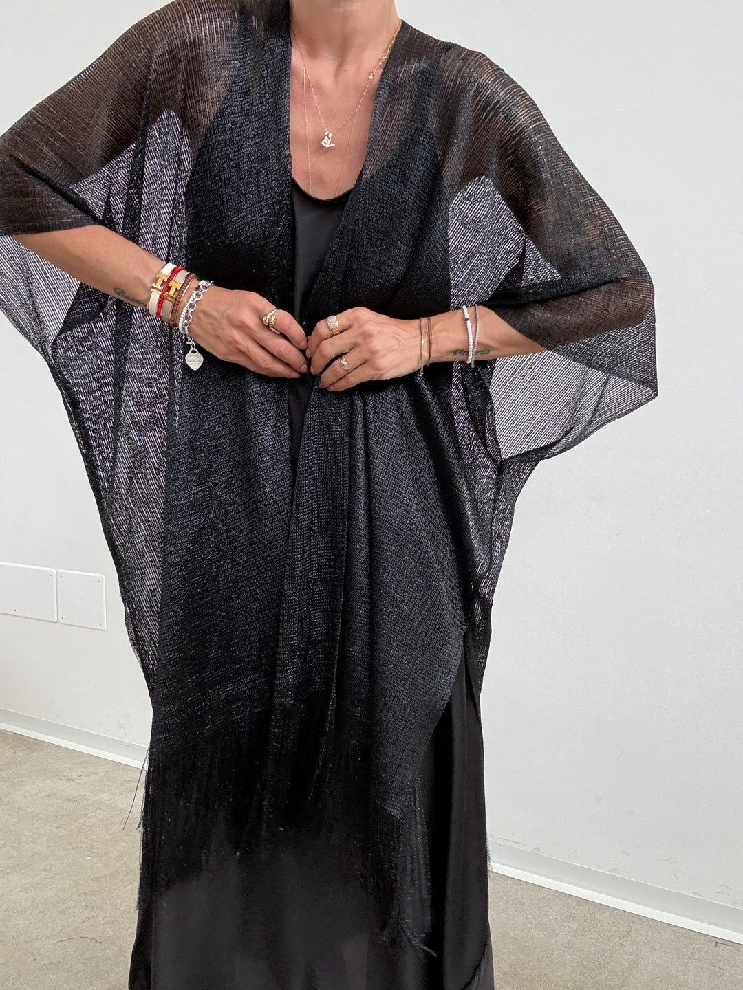 PONCHO LUREX NERO