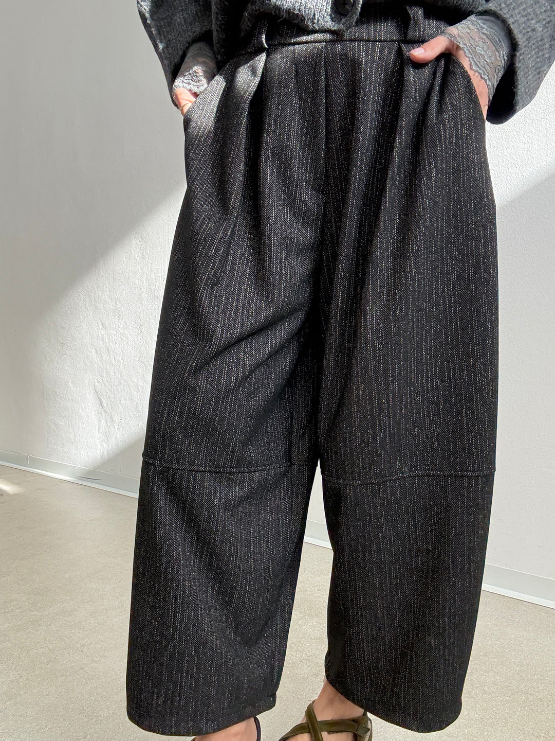PANTA OVETTO TEXTURE ANTRACITE/PANNA