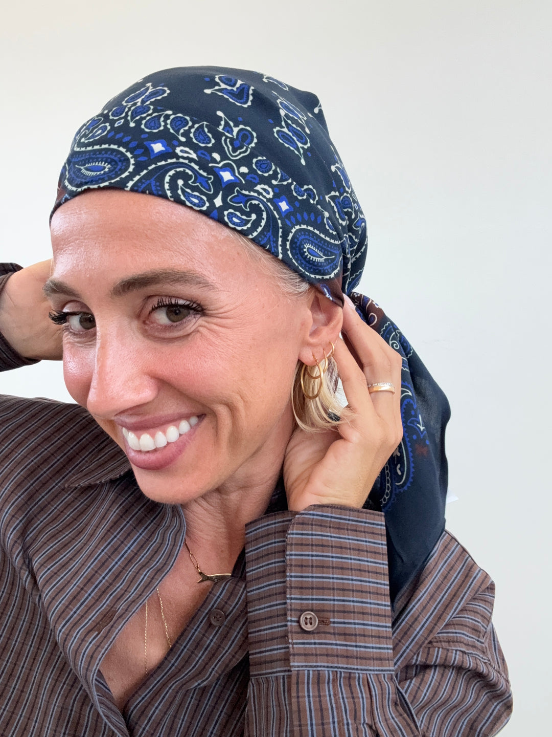FOULARD FANTASIA BANDANA BLU/MORO