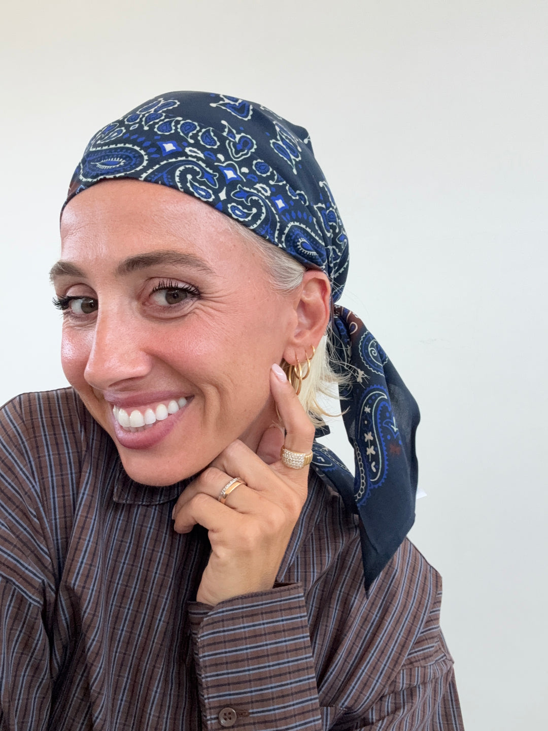 FOULARD FANTASIA BANDANA BLU/MORO