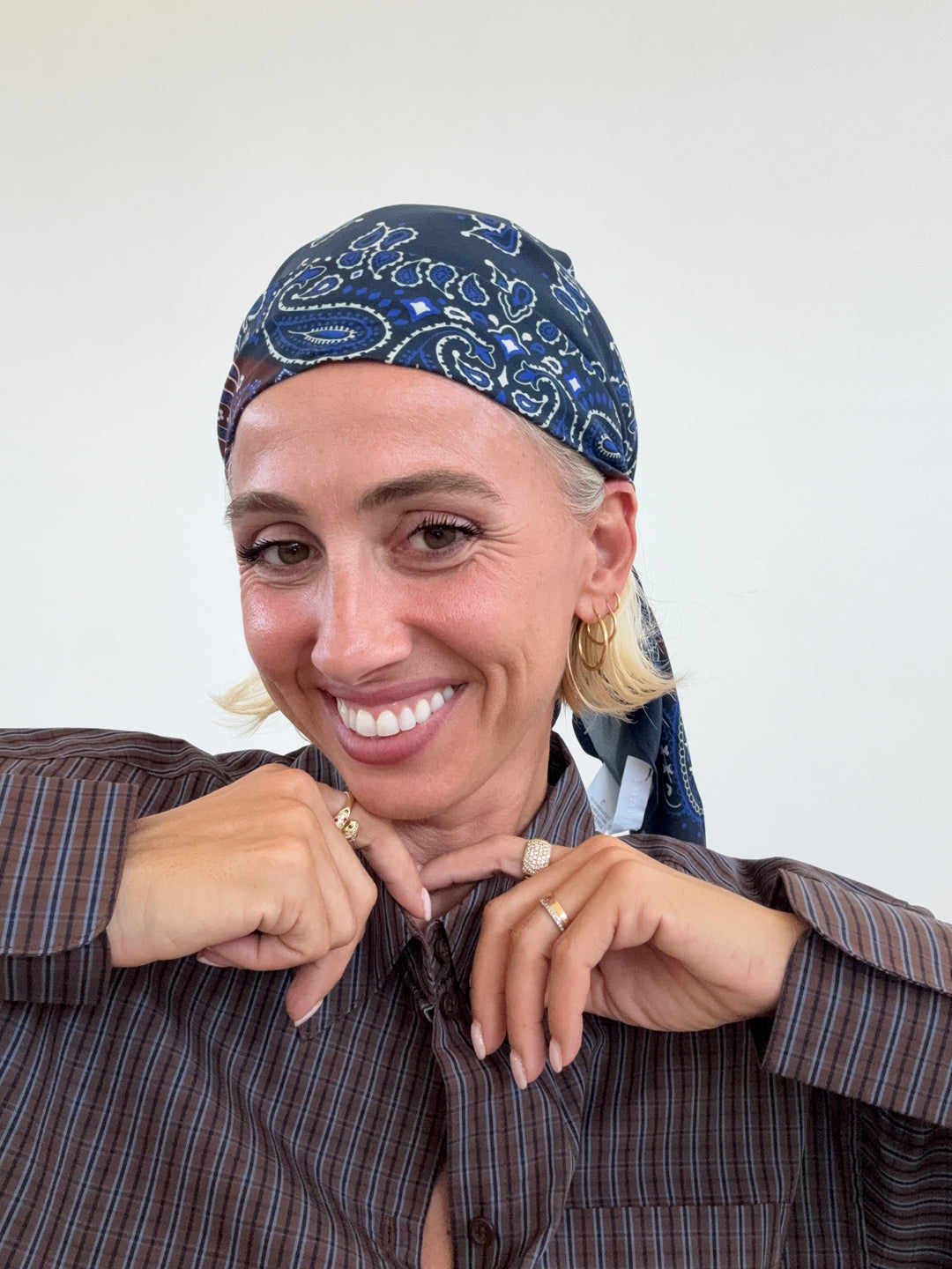 FOULARD FANTASIA BANDANA BLU/MORO