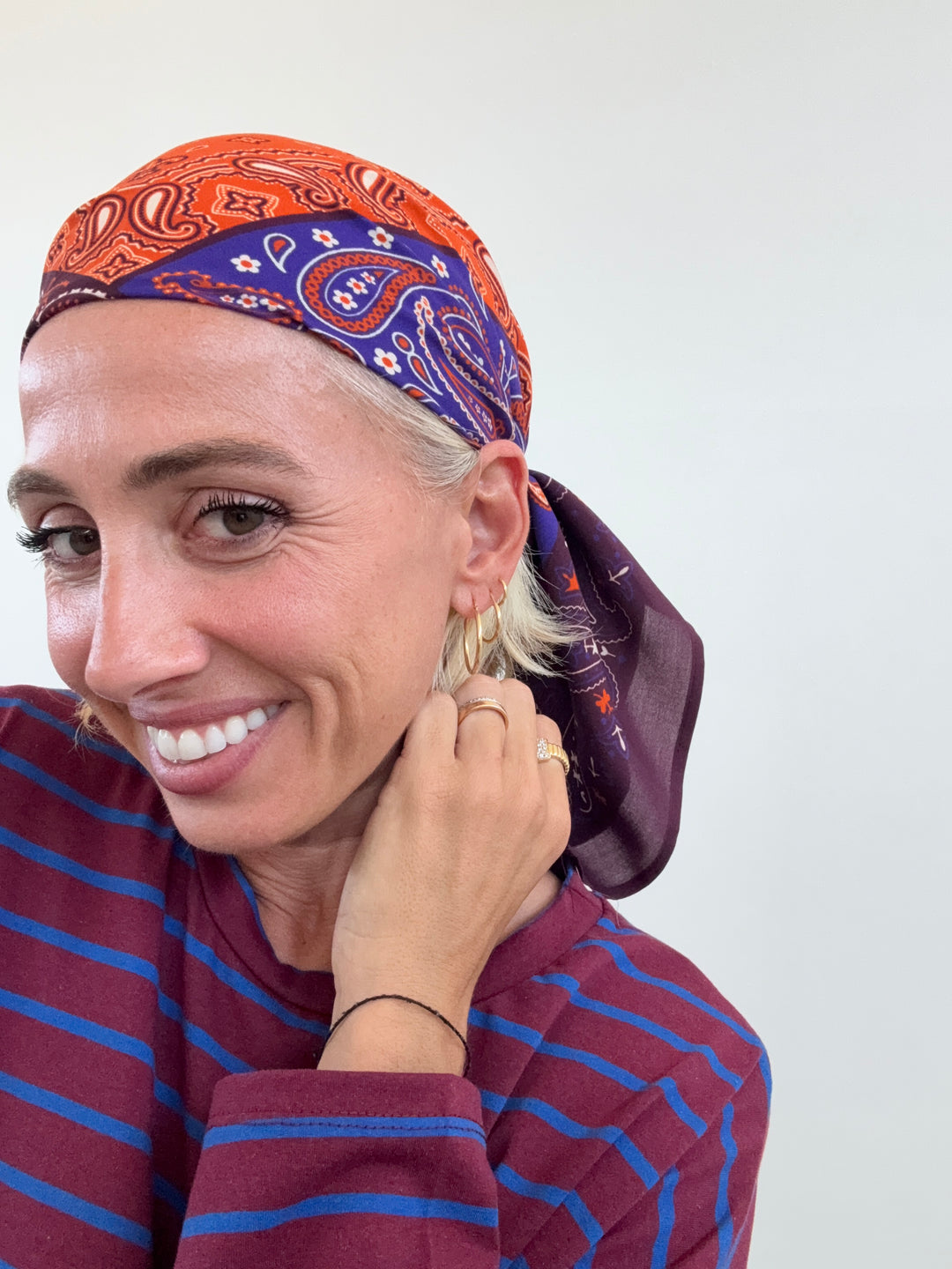 FOULARD FANTASIA BANDANA VIOLA/ARANCIA
