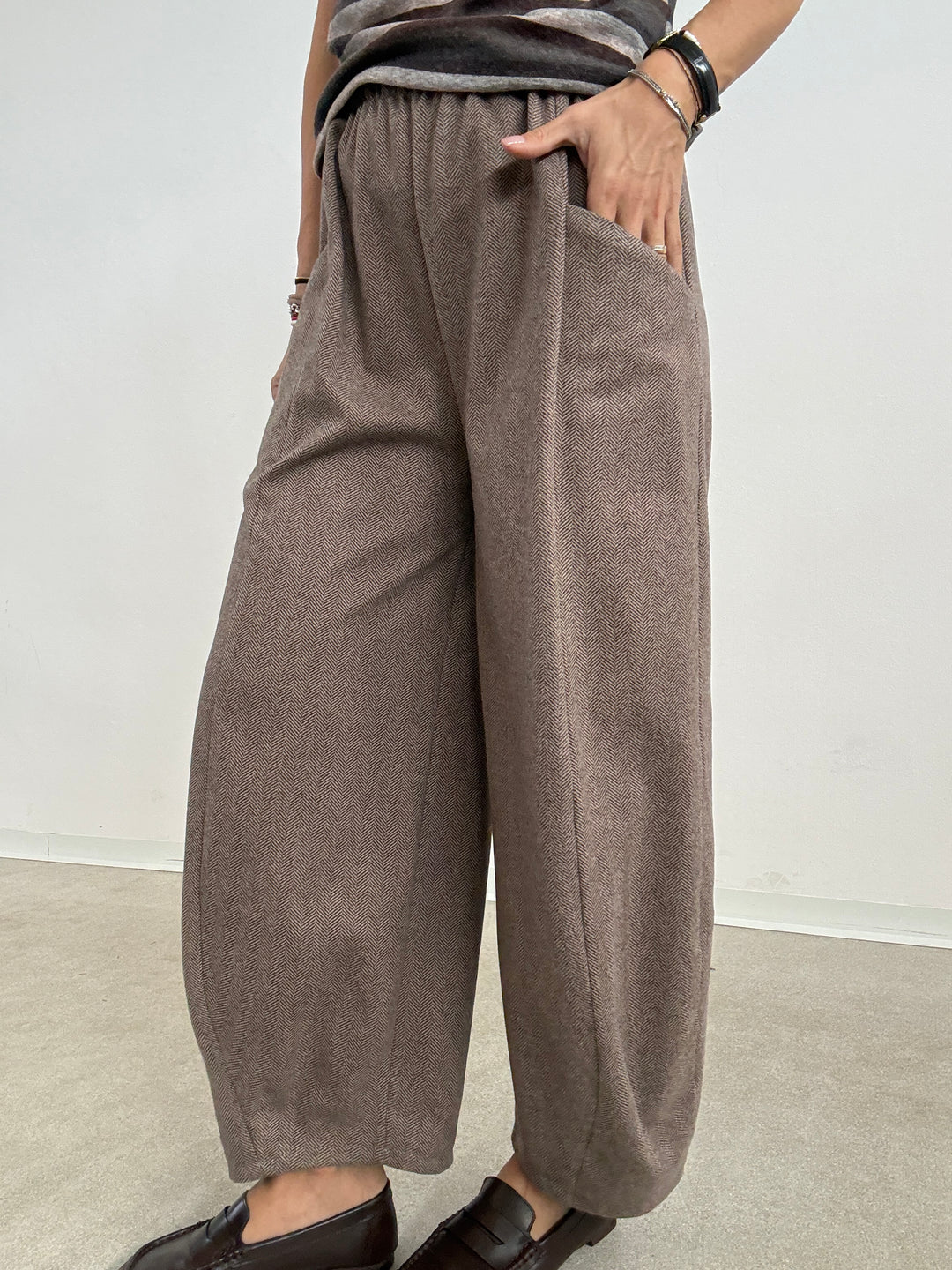 PANTA ISABELLA SPINATO BEIGE