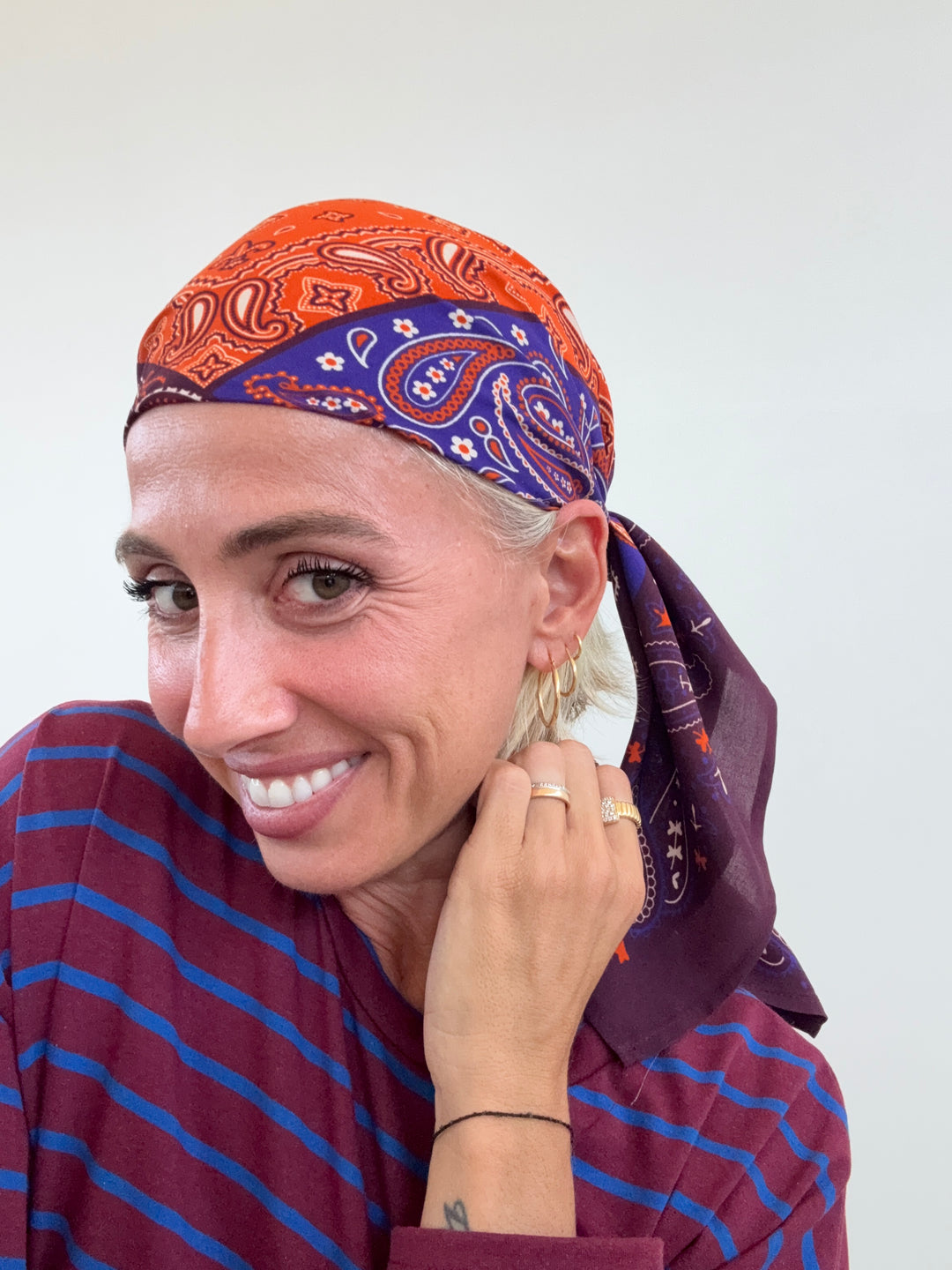 FOULARD FANTASIA BANDANA VIOLA/ARANCIA
