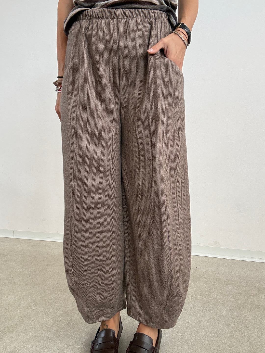 PANTA ISABELLA SPINATO BEIGE