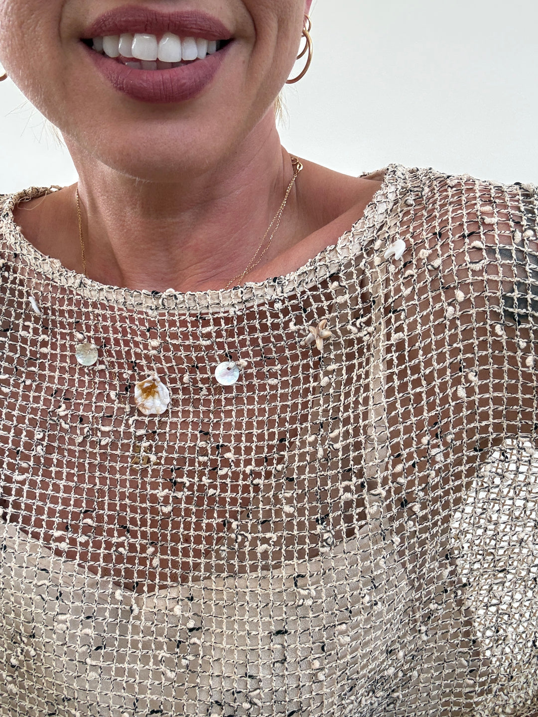 MAGLIA MINORCA RETE LIGHTBEIGE