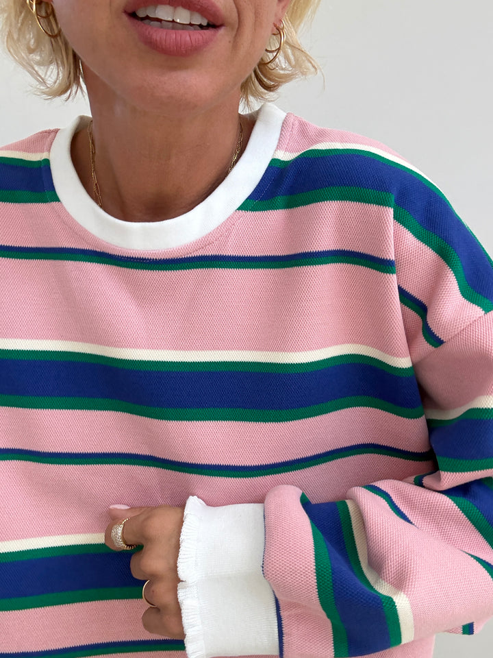 MAGLIA PIQUET RIGA ROSA/BLUETTE