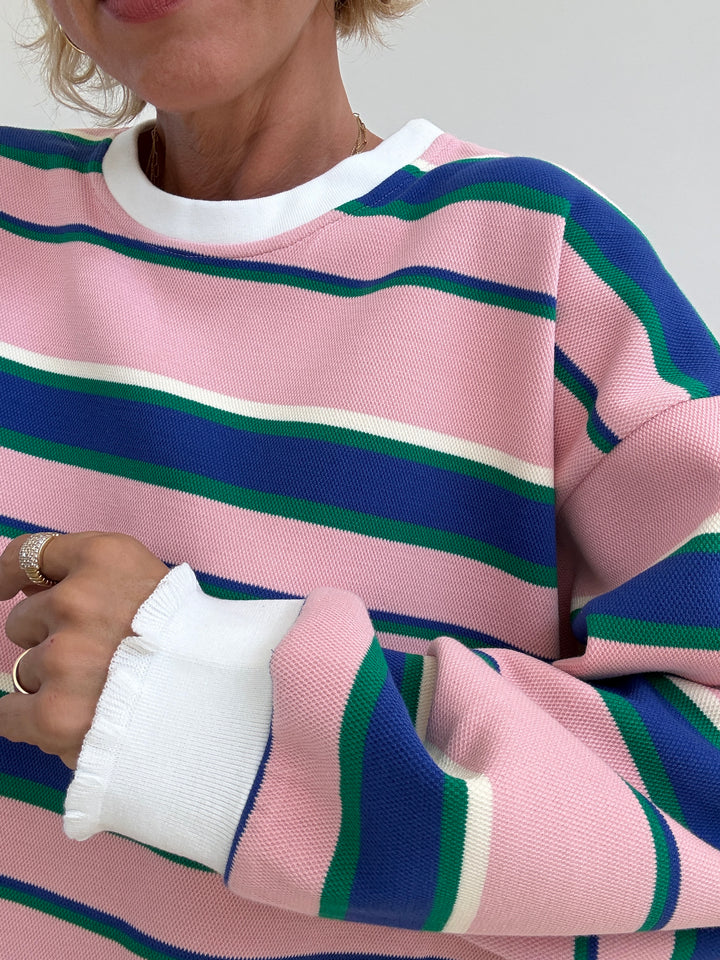 MAGLIA PIQUET RIGA ROSA/BLUETTE