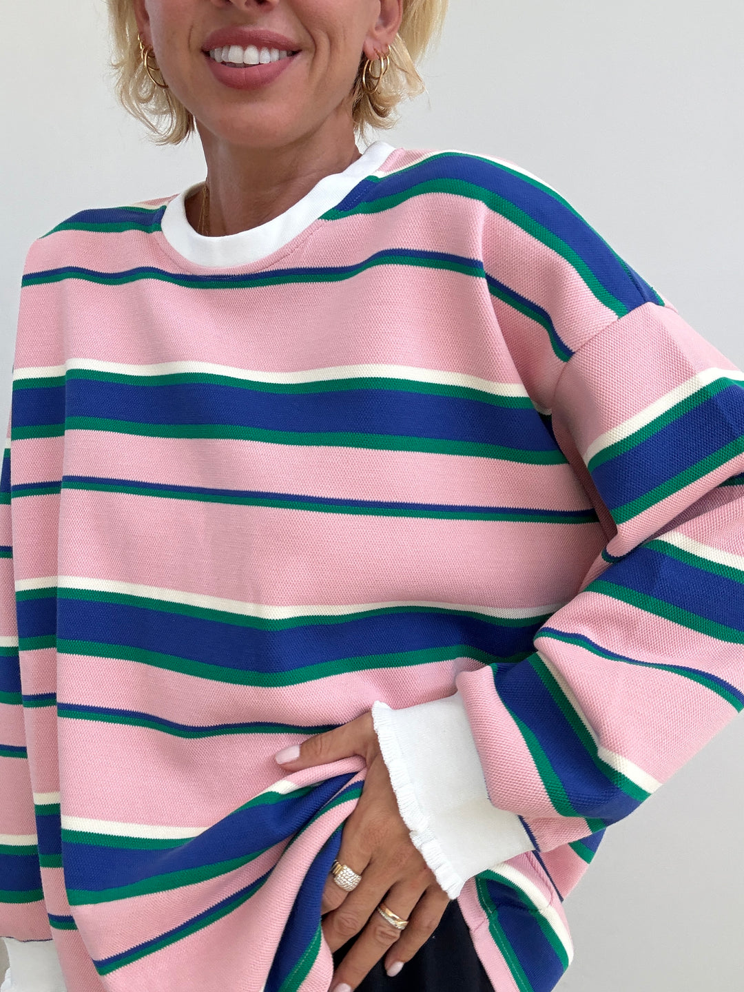 MAGLIA PIQUET RIGA ROSA/BLUETTE
