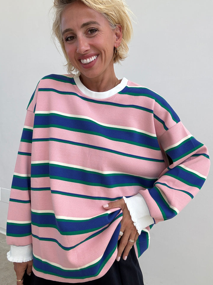 MAGLIA PIQUET RIGA ROSA/BLUETTE
