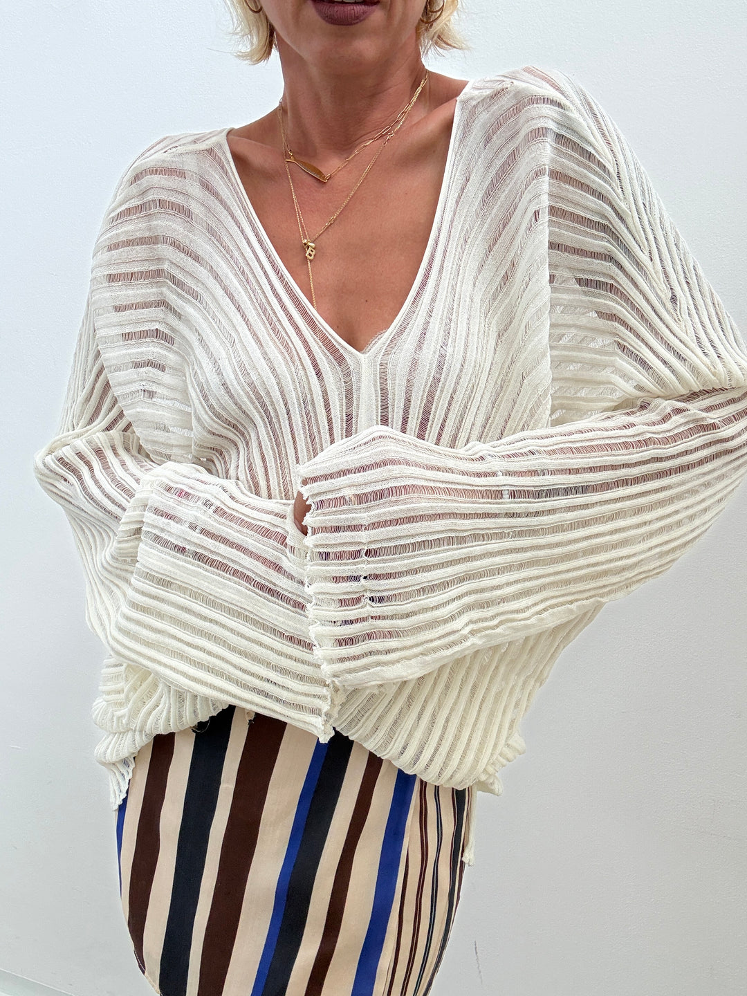 MAGLIA ISLA TRAFORATA PANNA