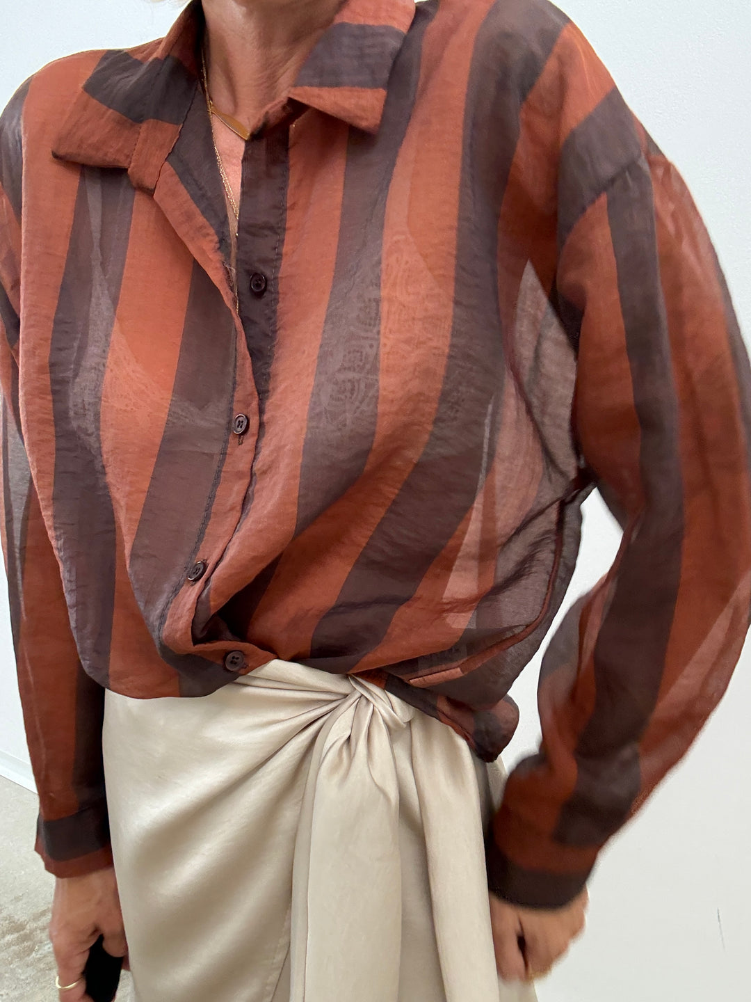 CAMICIA LIA COLLETTO RIGA RUST/CIOCCO