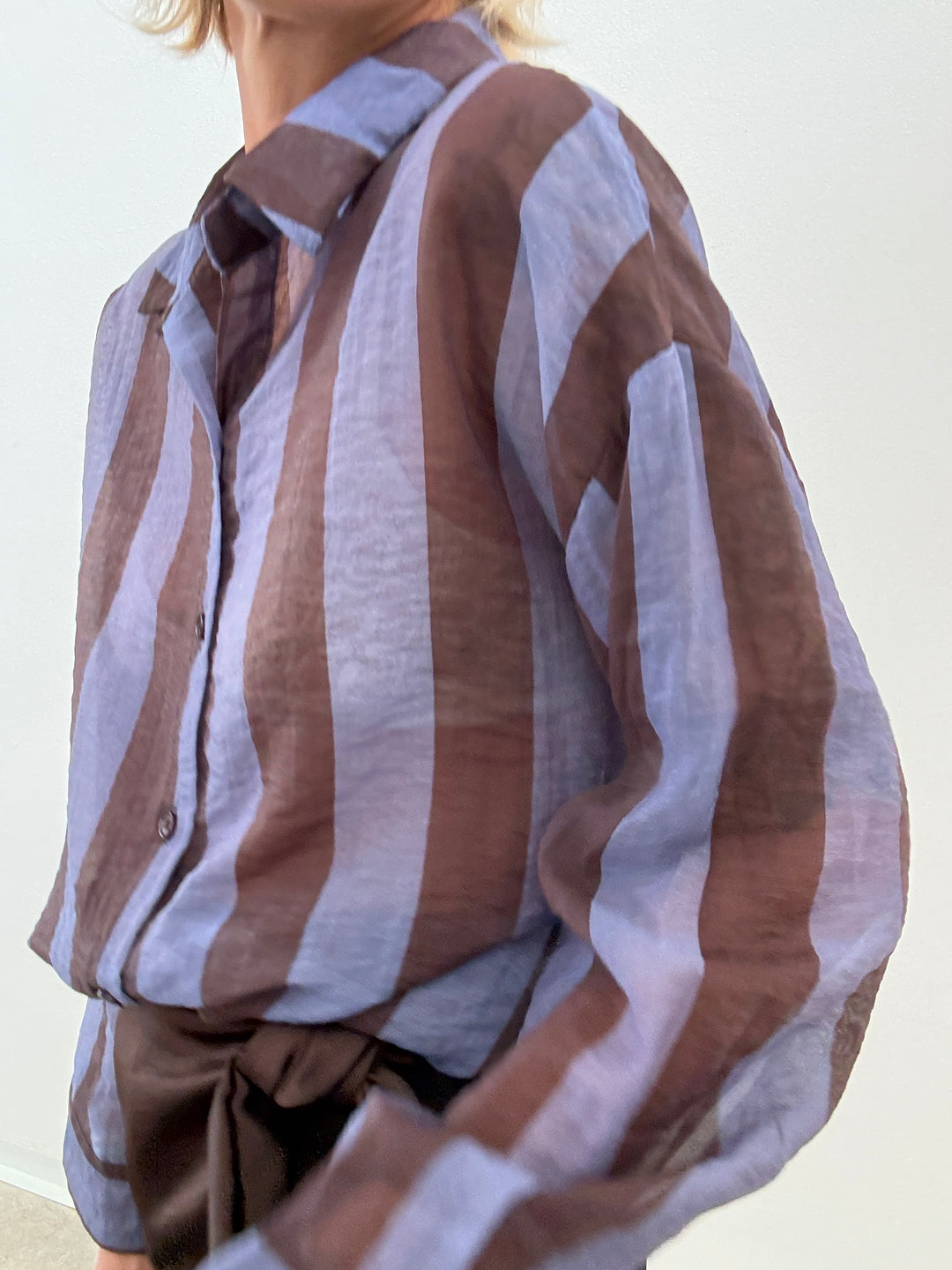 CAMICIA LIA COLLETTO RIGA CIOCCO/LILLA