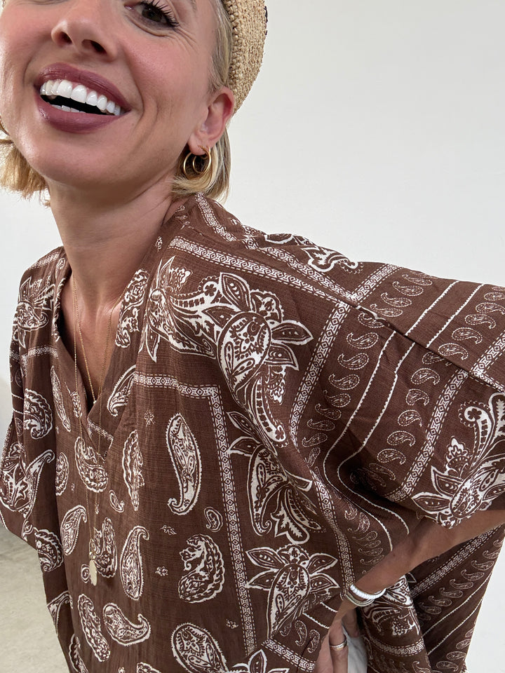 MAGLIA PAISLEY CIOCCOLATO
