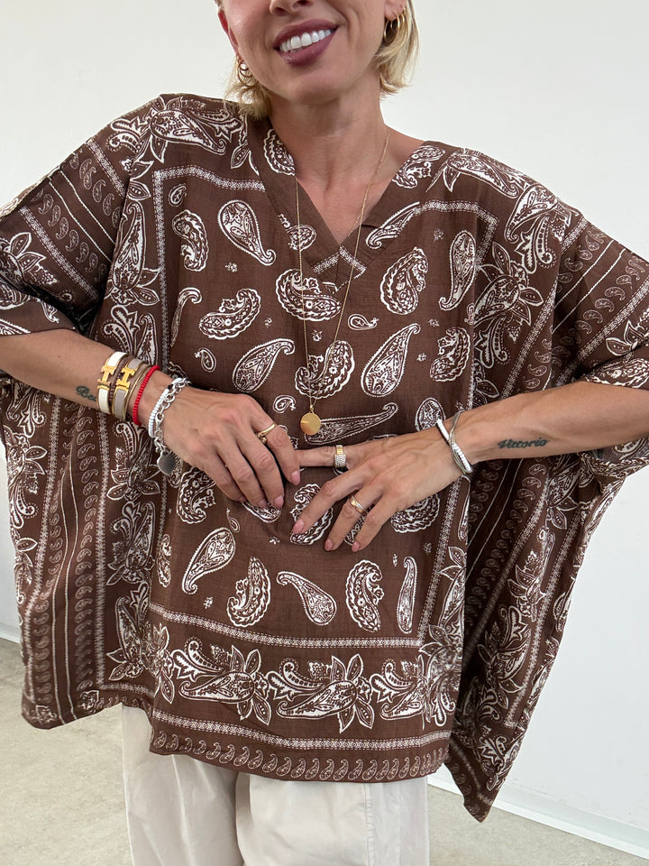 MAGLIA PAISLEY CIOCCOLATO