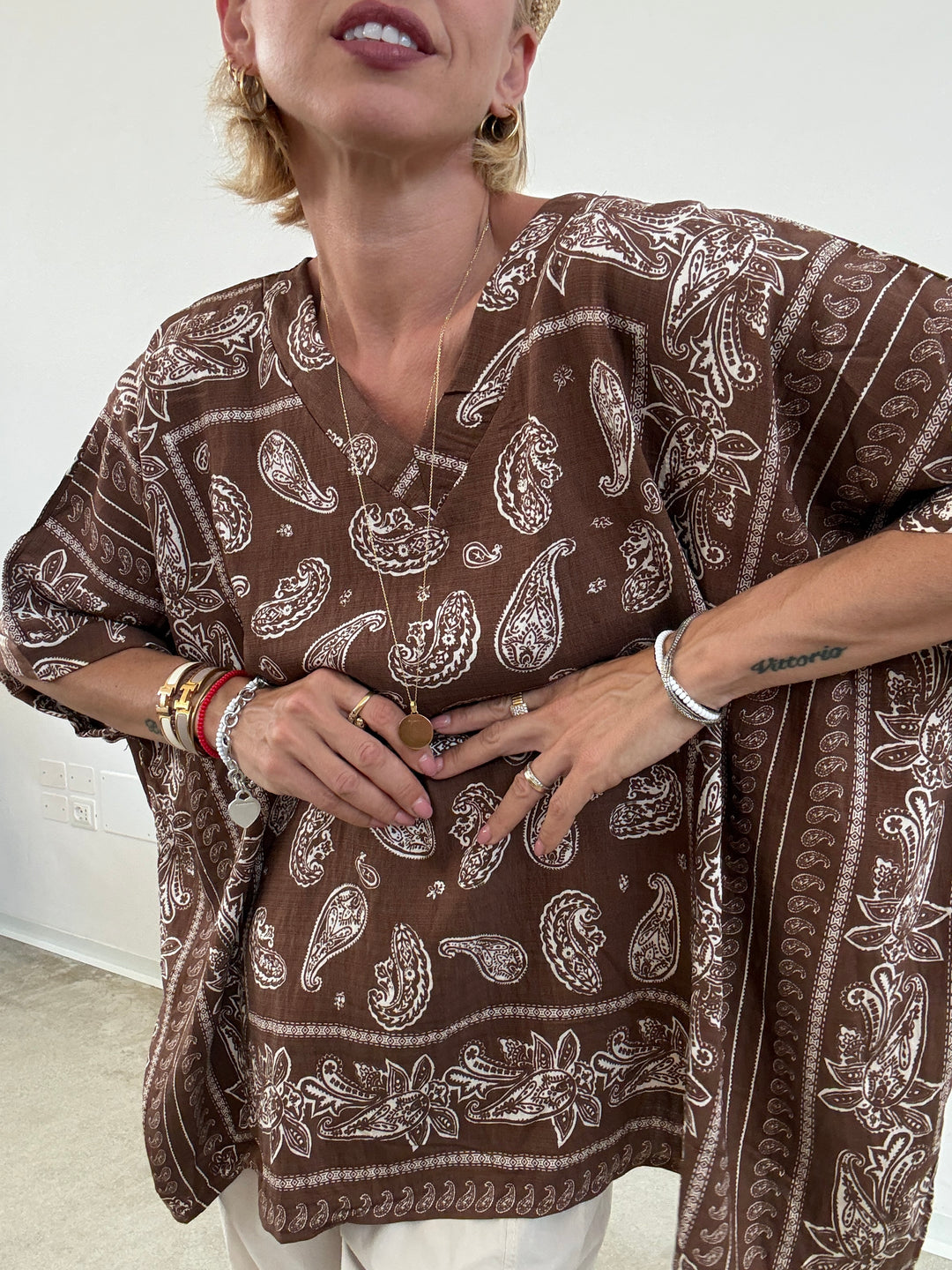 MAGLIA PAISLEY CIOCCOLATO