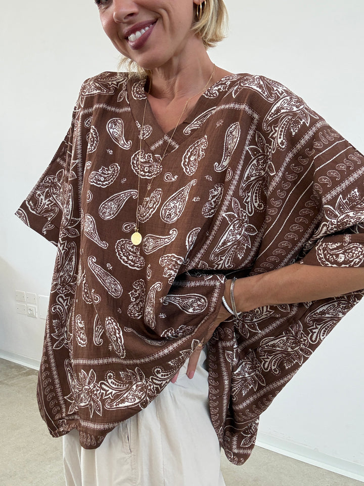MAGLIA PAISLEY CIOCCOLATO
