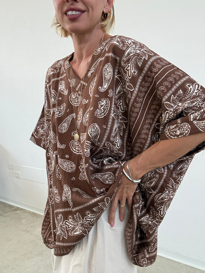 MAGLIA PAISLEY CIOCCOLATO