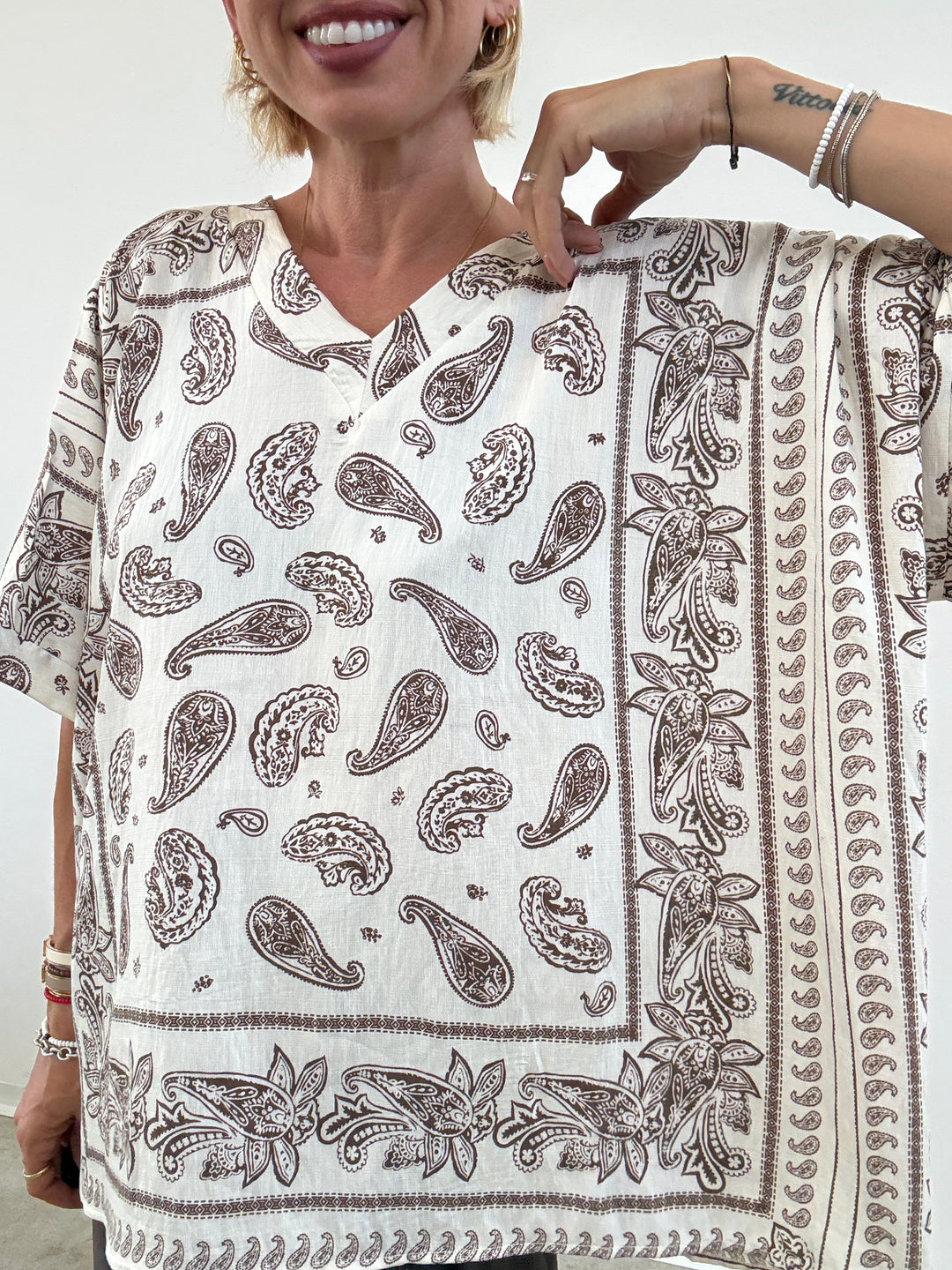 MAGLIA PAISLEY AVORIO