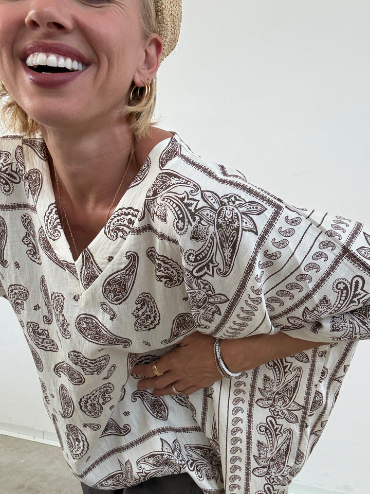 MAGLIA PAISLEY AVORIO