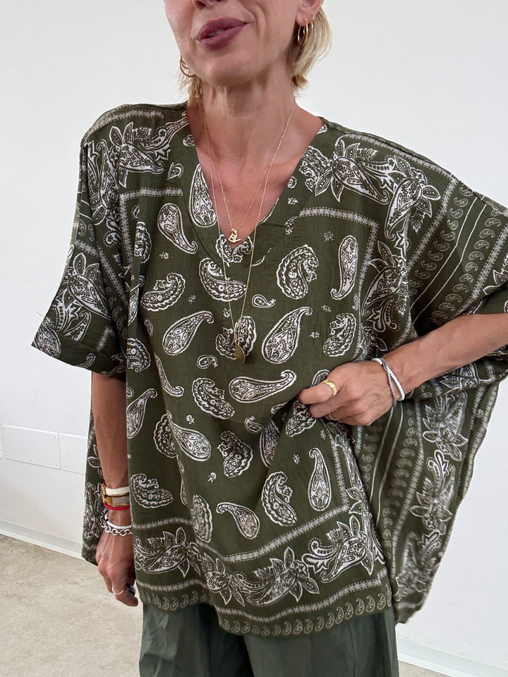 MAGLIA PAISLEY VERDE