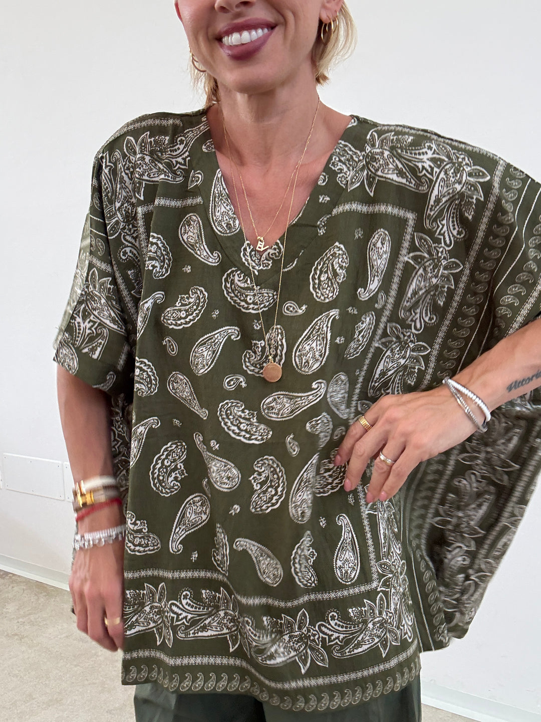 MAGLIA PAISLEY VERDE
