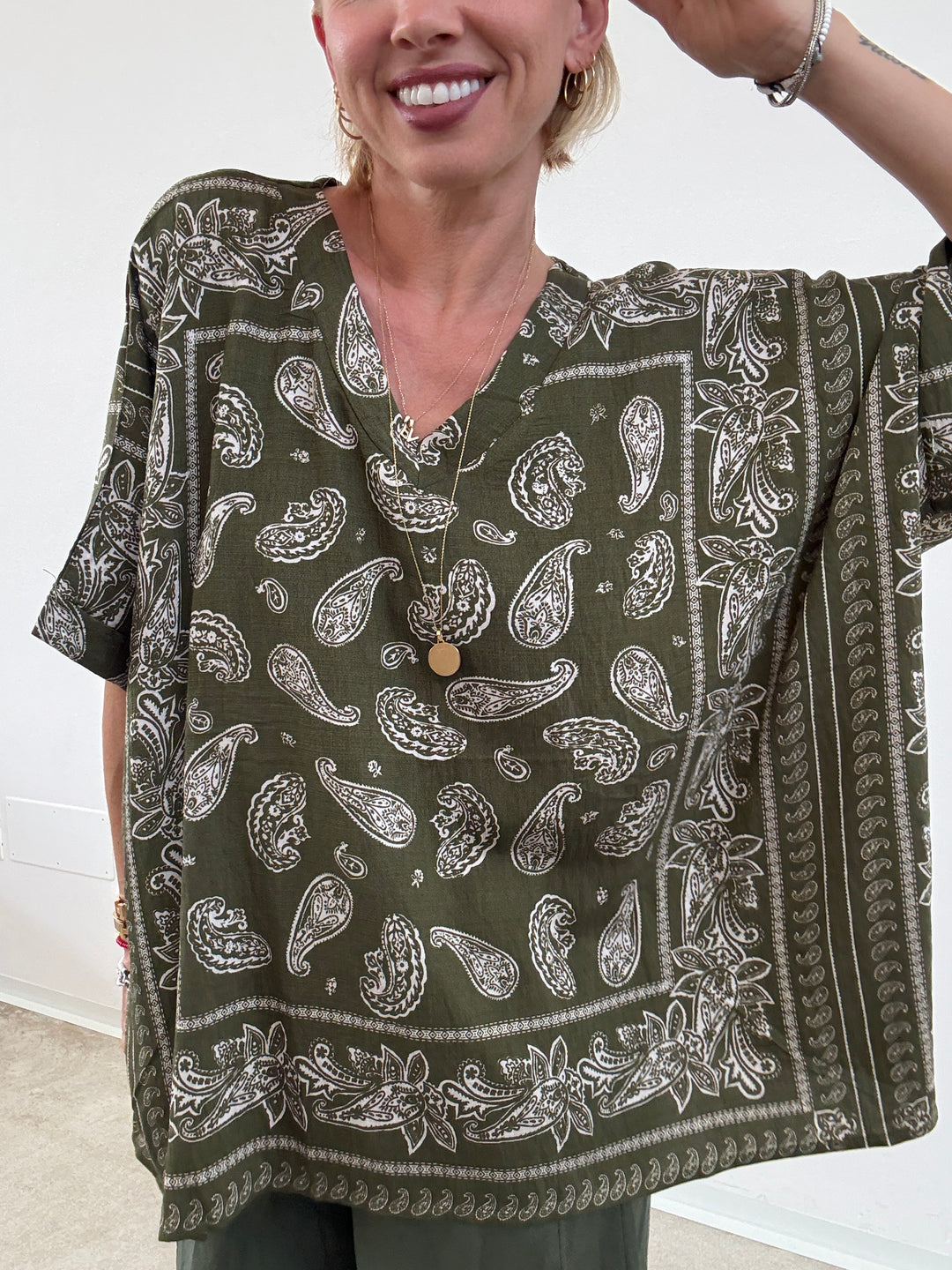 MAGLIA PAISLEY VERDE
