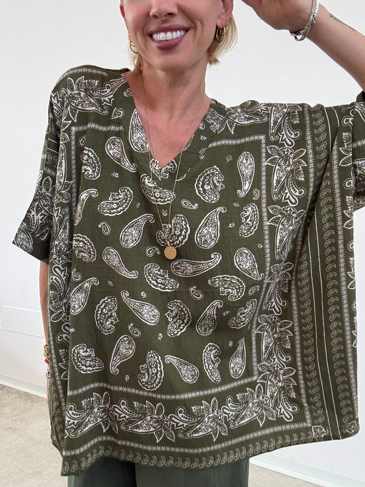 MAGLIA PAISLEY VERDE