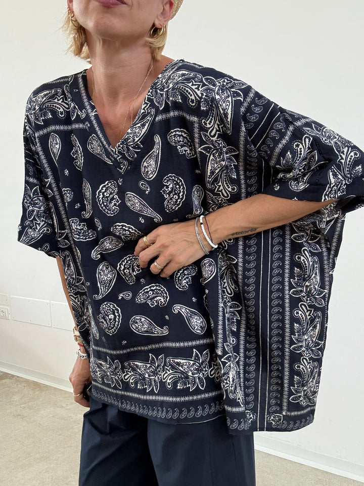 MAGLIA PAISLEY BLU