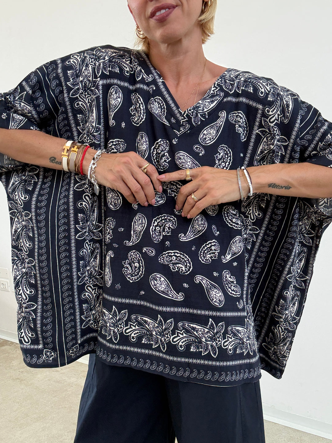 MAGLIA PAISLEY BLU