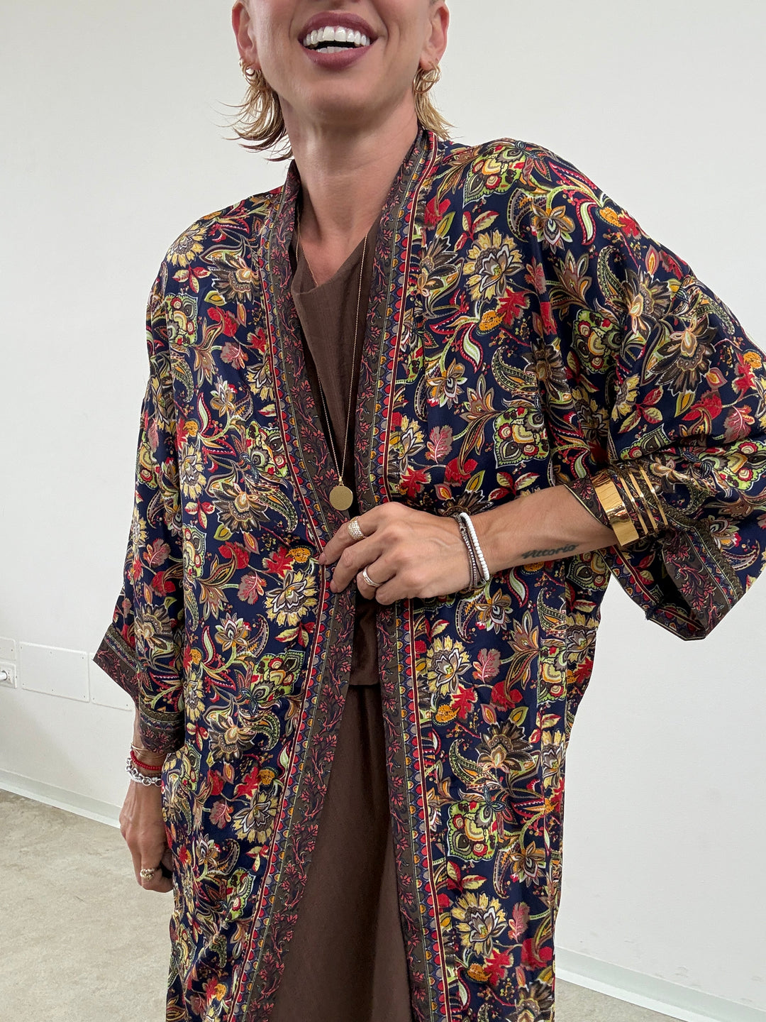KIMONO INDIA BLU NOTTE/LIME