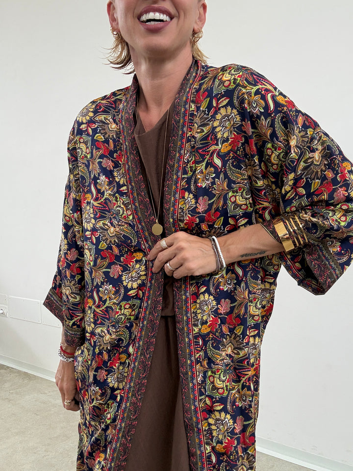 KIMONO INDIA BLU NOTTE/LIME