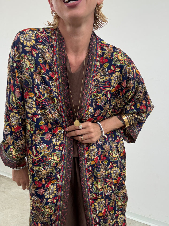 KIMONO INDIA BLU NOTTE/LIME