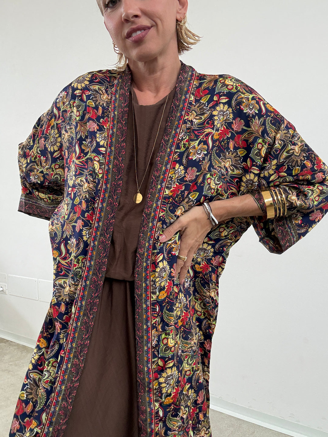 KIMONO INDIA BLU NOTTE/LIME