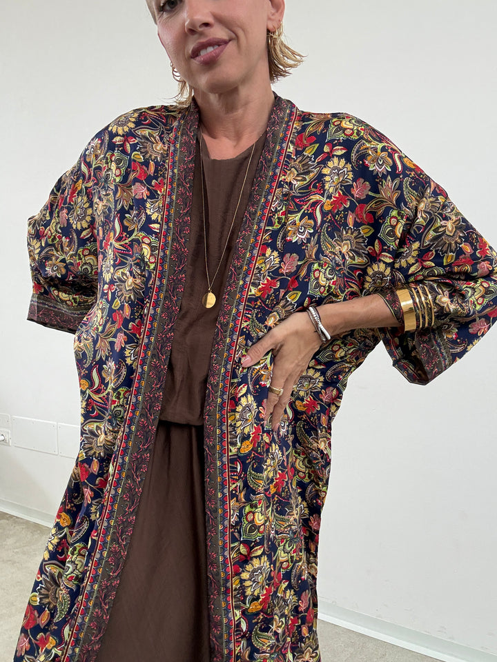 KIMONO INDIA BLU NOTTE/LIME