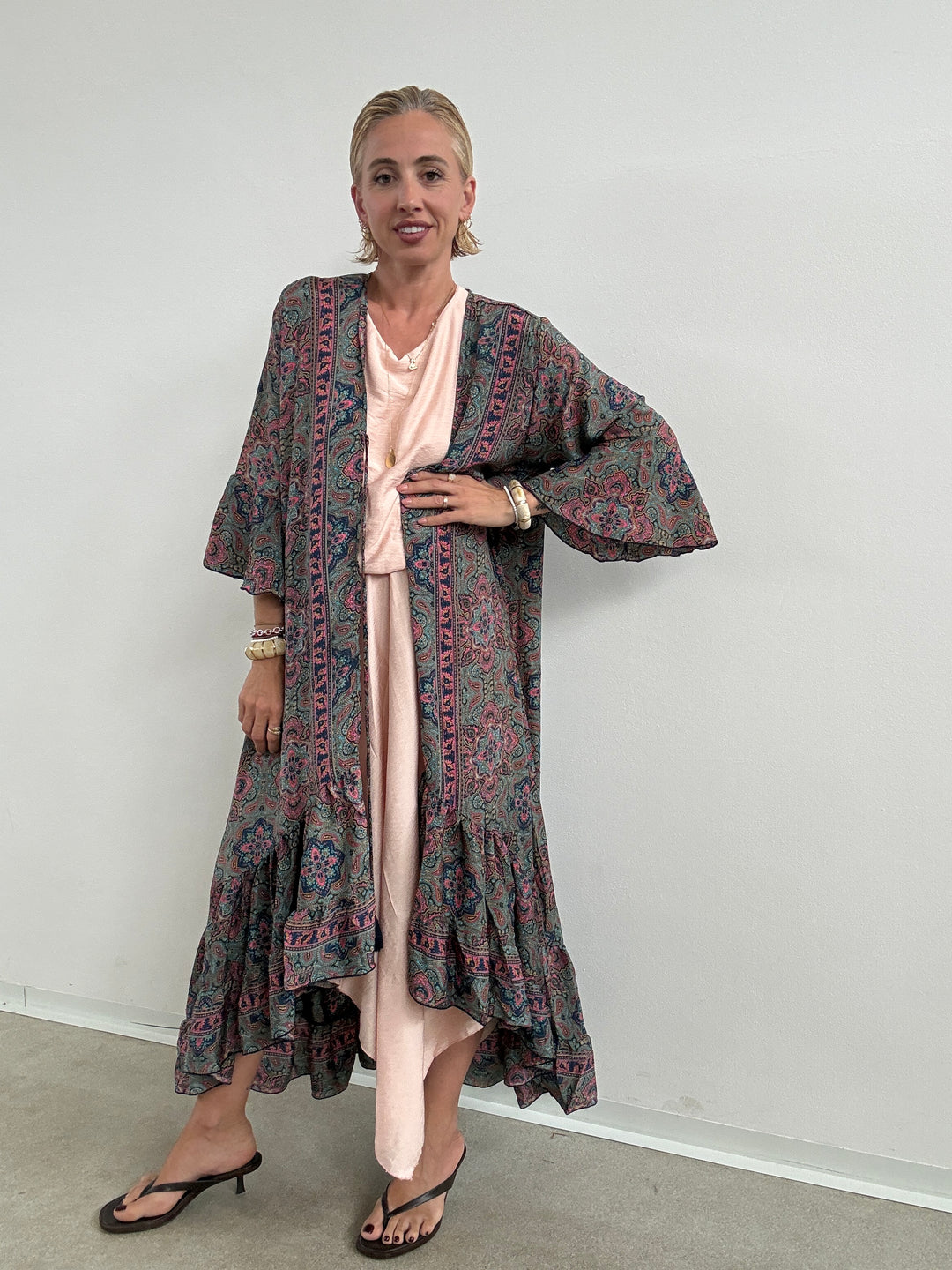 KIMONO BALZA AZZURRO/FUCSIA