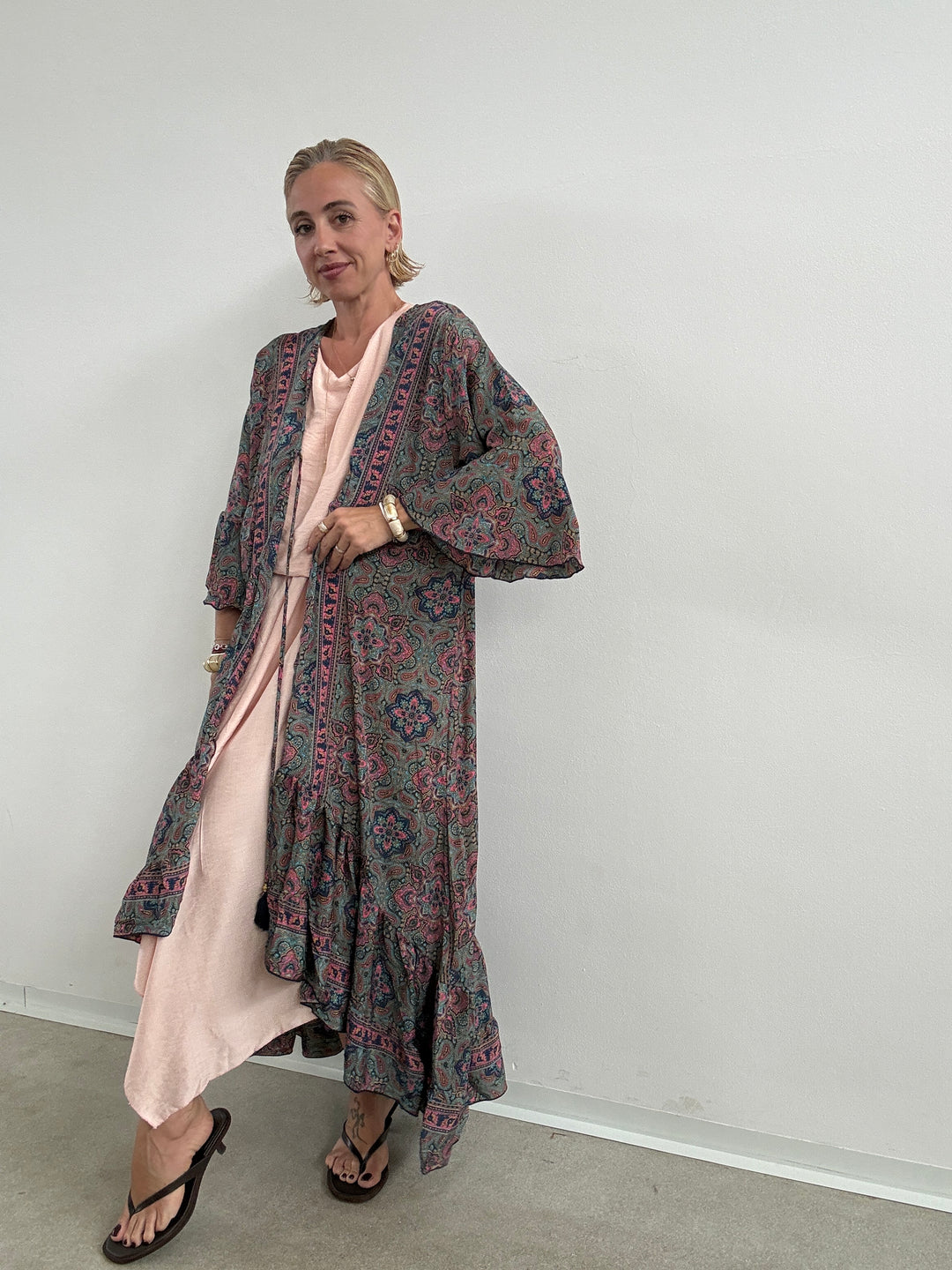 KIMONO BALZA AZZURRO/FUCSIA