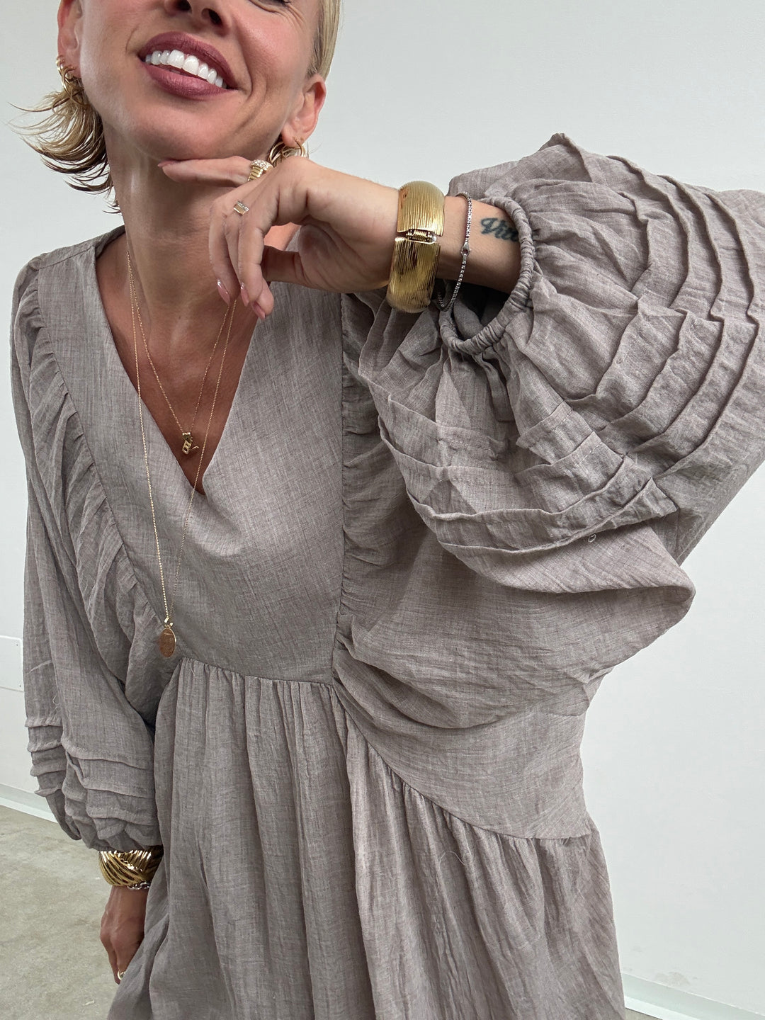 MAXI ABITO CLELIA TAUPE
