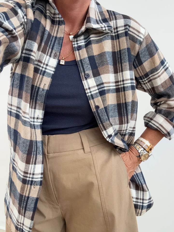 CAMICIA HEIDI CHECK BLU/BEIGE