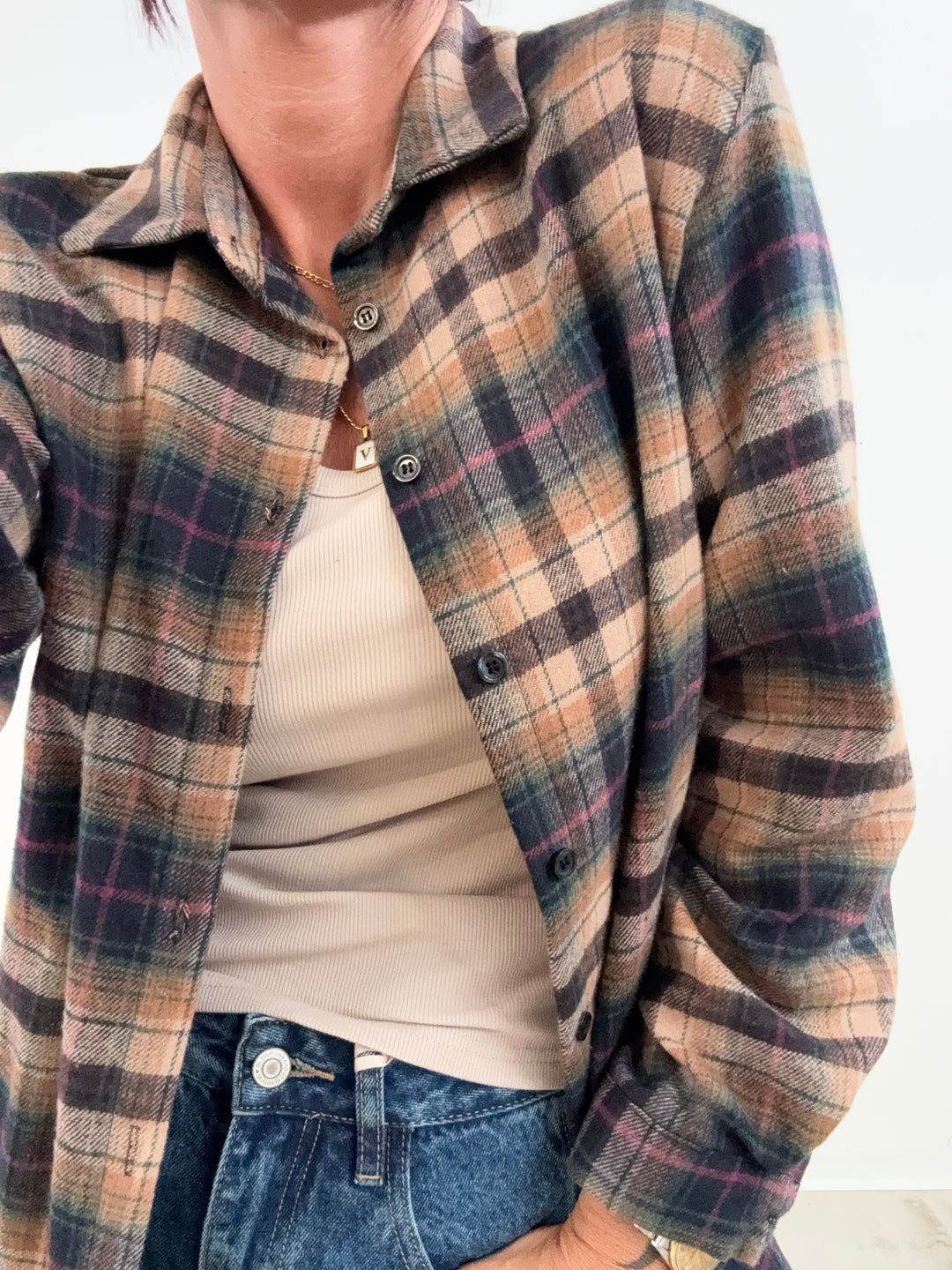 CAMICIA HEIDI CHECK CAMEL/VINO