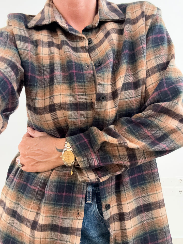 CAMICIA HEIDI CHECK CAMEL/VINO