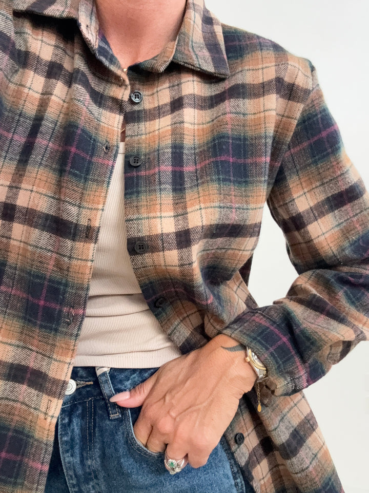 CAMICIA HEIDI CHECK CAMEL/VINO