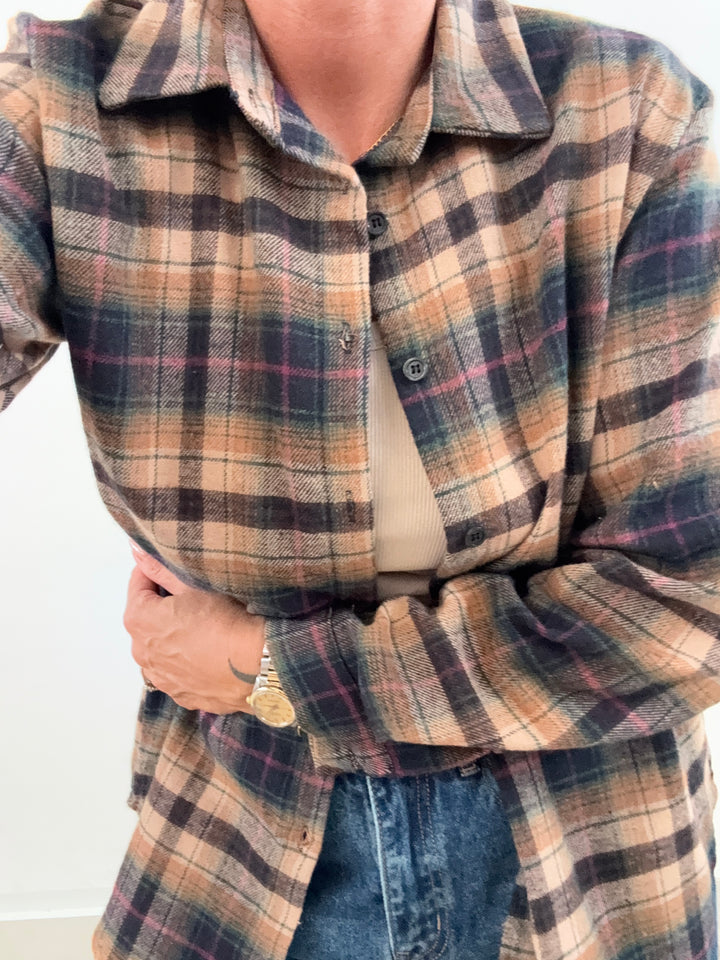 CAMICIA HEIDI CHECK CAMEL/VINO
