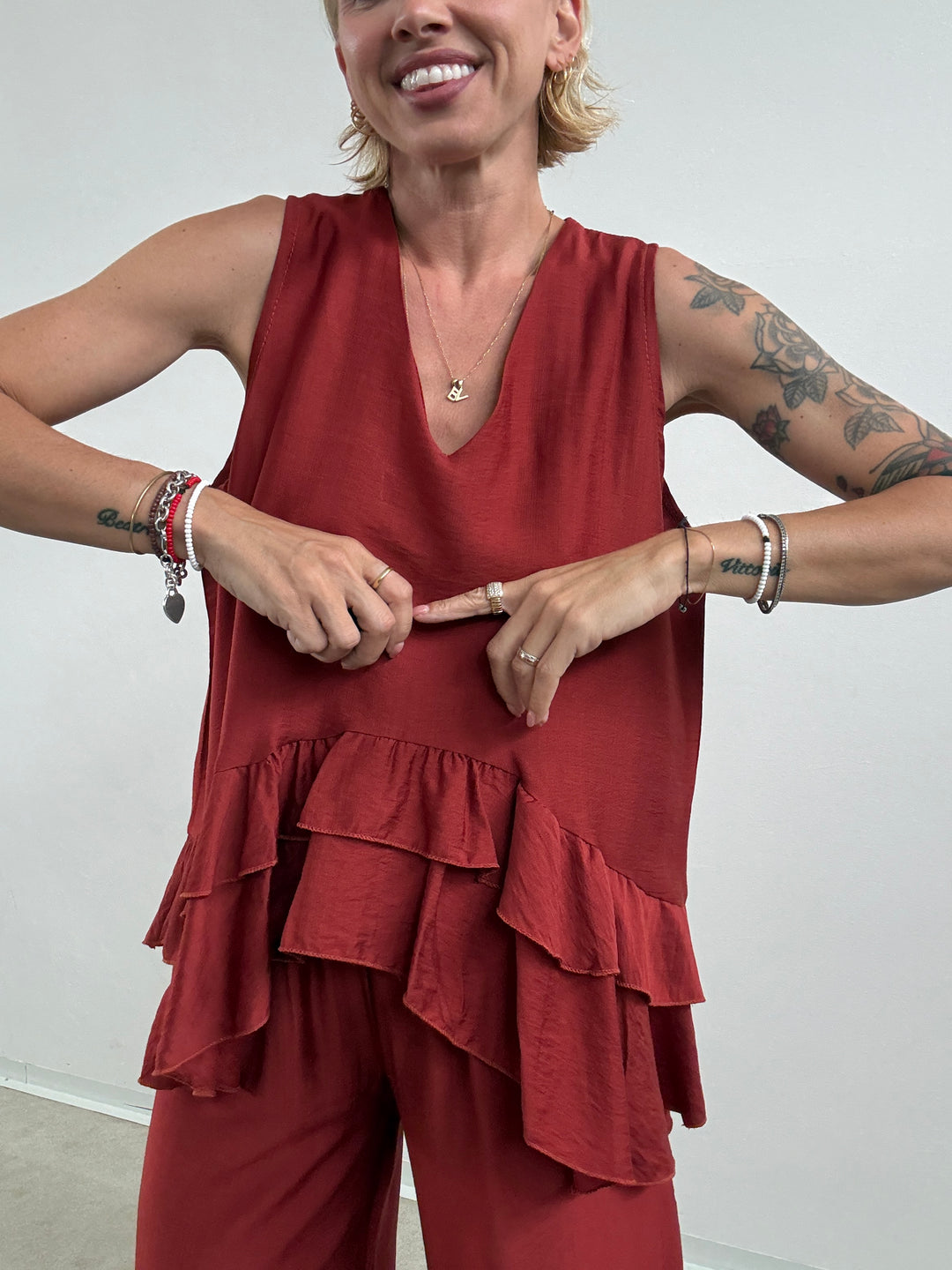 SET ANTONELLA BALZE ROSSO MATTONE