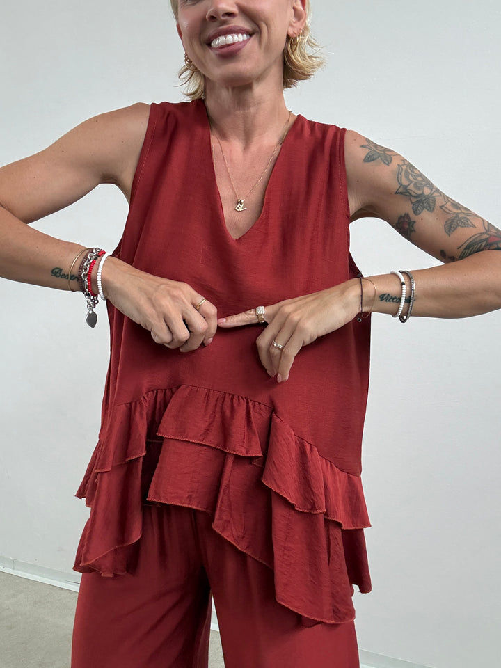SET ANTONELLA BALZE ROSSO MATTONE