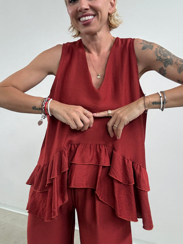 SET ANTONELLA BALZE ROSSO MATTONE