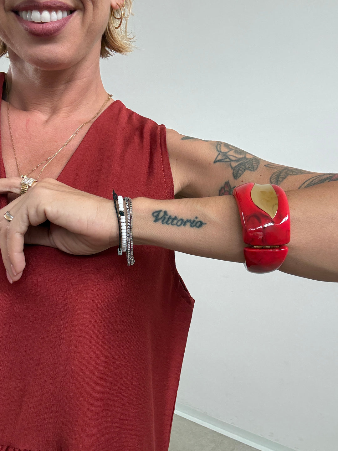 BRACCIALE ROSSO ONDA