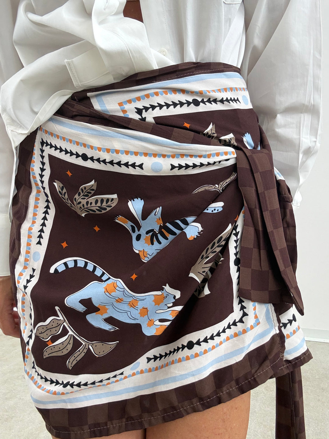 MINIGONNA PAREO JUNGLE CIELO