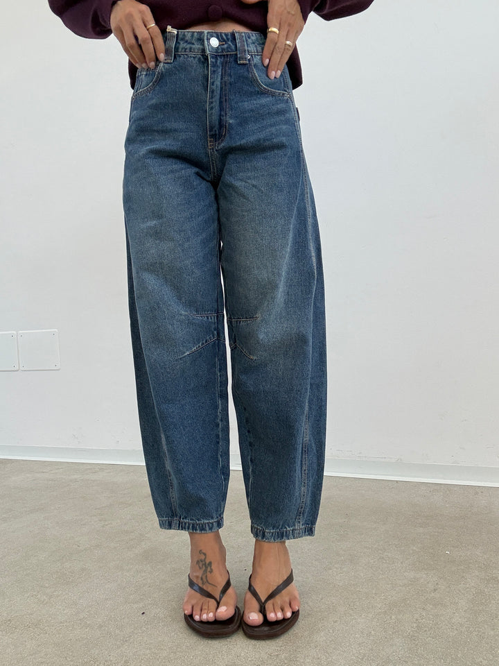 DENIM BARREL REGULAR MIDBLUE